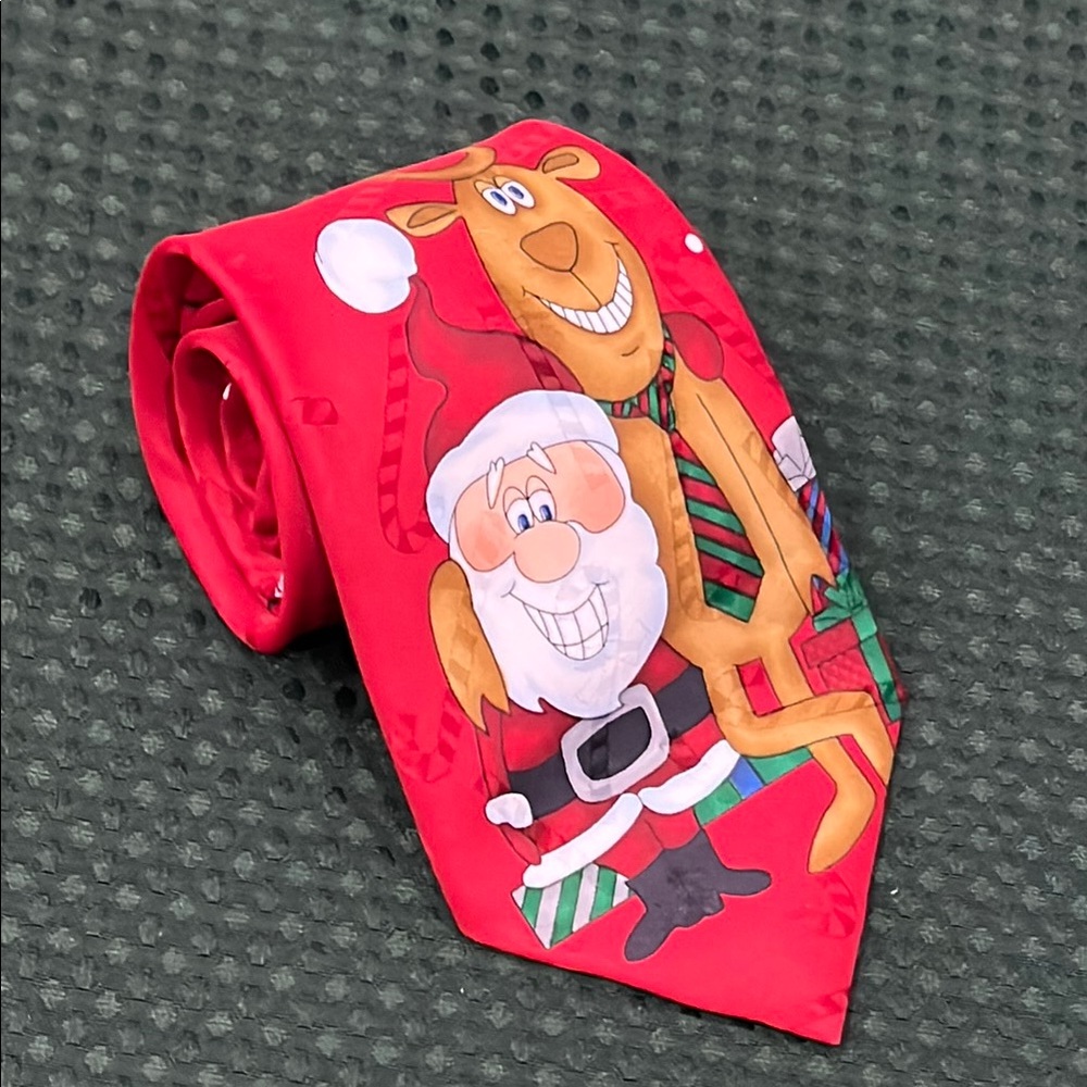 Hallmark Christmas‎ holiday Festive Red Christmas Tie yule tie greetings - Picture 9 of 9